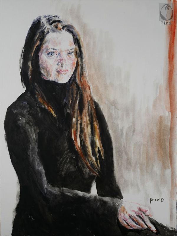 oil on paper - olio su carta di Piro